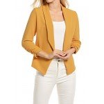 POGT Women 3/4 Sleeve Blazer Open Front Cardigan Jacket Work Office Blazer