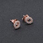 Paialco Rose Gold Plated Sterling Silver CZ Initial Letter Stud Earrings Alphabet A-Z