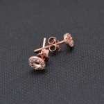 Paialco Rose Gold Plated Sterling Silver CZ Initial Letter Stud Earrings Alphabet A-Z
