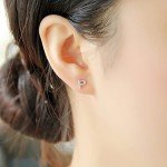 Paialco Rose Gold Plated Sterling Silver CZ Initial Letter Stud Earrings Alphabet A-Z