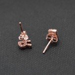 Paialco Rose Gold Plated Sterling Silver CZ Initial Letter Stud Earrings Alphabet A-Z