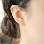 Paialco Rose Gold Plated Sterling Silver CZ Initial Letter Stud Earrings Alphabet A-Z