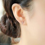 Paialco Rose Gold Plated Sterling Silver CZ Initial Letter Stud Earrings Alphabet A-Z