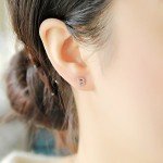Paialco Rose Gold Plated Sterling Silver CZ Initial Letter Stud Earrings Alphabet A-Z