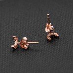 Paialco Rose Gold Plated Sterling Silver CZ Initial Letter Stud Earrings Alphabet A-Z