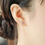 Paialco Rose Gold Plated Sterling Silver CZ Initial Letter Stud Earrings Alphabet A-Z