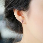 Paialco Rose Gold Plated Sterling Silver CZ Initial Letter Stud Earrings Alphabet A-Z