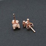 Paialco Rose Gold Plated Sterling Silver CZ Initial Letter Stud Earrings Alphabet A-Z