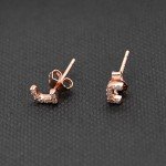 Paialco Rose Gold Plated Sterling Silver CZ Initial Letter Stud Earrings Alphabet A-Z