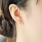 Paialco Rose Gold Plated Sterling Silver CZ Initial Letter Stud Earrings Alphabet A-Z