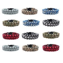 Paracord Bracelets for Men, Boys, Kids 12 PCs - Camo Survival Tactical Bracelet Braided with 550 lbs Parachute Cord - Camping Gifts, Scouts Accessories - Military Gear- Army Theme Party Favors