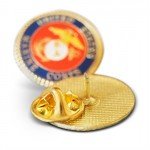 Patriotic U.S. Marines & American Flag Lapel Hat Pin & Tie Tack Set with Clutch Back by Novel Merk