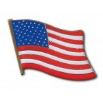 Patriotic U.S. Marines & American Flag Lapel Hat Pin & Tie Tack Set with Clutch Back by Novel Merk