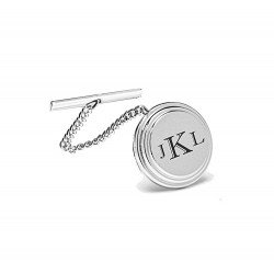 Personalized Silver Beveled Tie Pin Engraved Free