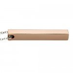 PiercingJ Personalized Custom Message Engrave Name Initial Vertical Cuboid Bar Necklace Stainless Steel Pendant Chain Golden Silver Rose Gold Tone + Gift Box