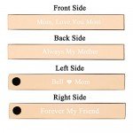 PiercingJ Personalized Custom Message Engrave Name Initial Vertical Cuboid Bar Necklace Stainless Steel Pendant Chain Golden Silver Rose Gold Tone + Gift Box