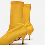 Prova Perfetto 2018 New Women Sock Boots Pointed Toe Elastic High Boots Slip On High Heel Ankle Boots Women Pumps Stiletto Botas