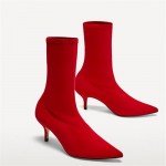 Prova Perfetto 2018 New Women Sock Boots Pointed Toe Elastic High Boots Slip On High Heel Ankle Boots Women Pumps Stiletto Botas