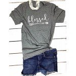 Pxmoda Women's Casual Letters Printed T-Shirt Short Sleeves Faith Over Fear Arrow Tee Tops Pxmoda Women's Casual Letters Printed T-Shirt Short Sleeves Faith Over Fear Arrow Tee Tops