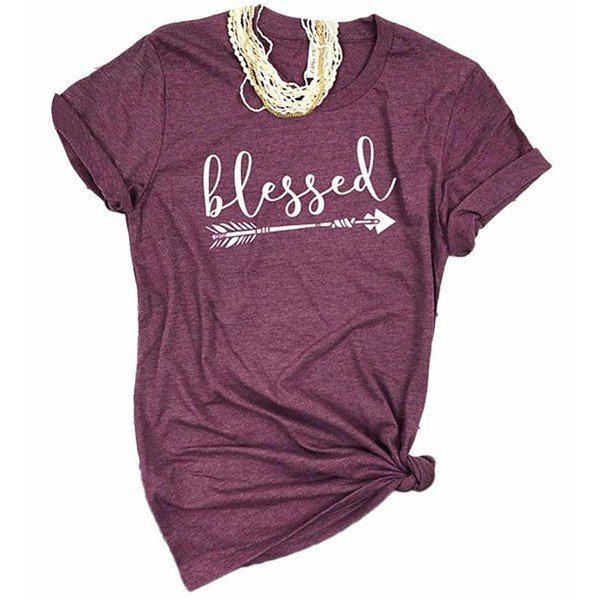 Pxmoda Women's Casual Letters Printed T-Shirt Short Sleeves Faith Over Fear Arrow Tee Tops Pxmoda Women's Casual Letters Printed T-Shirt Short Sleeves Faith Over Fear Arrow Tee Tops