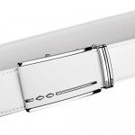 QISHI YUHUA Belt Men's Leather Ratchet Belt