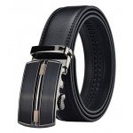 QISHI YUHUA Belt Men's Leather Ratchet Belt