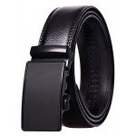QISHI YUHUA Belt Men's Leather Ratchet Belt
