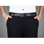 QISHI YUHUA Belt Men's Leather Ratchet Belt