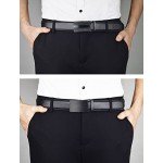 QISHI YUHUA Belt Men's Leather Ratchet Belt