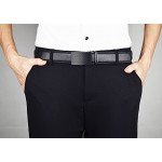 QISHI YUHUA Belt Men's Leather Ratchet Belt