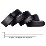 QISHI YUHUA Belt Men's Leather Ratchet Belt