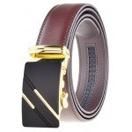 QISHI YUHUA Belt Men's Leather Ratchet Belt