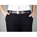 QISHI YUHUA Belt Men's Leather Ratchet Belt