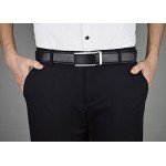 QISHI YUHUA Belt Men's Leather Ratchet Belt