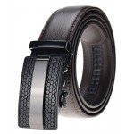 QISHI YUHUA Belt Men's Leather Ratchet Belt