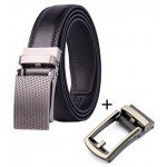 QISHI YUHUA Belt Men's Leather Ratchet Belt