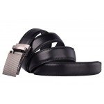 QISHI YUHUA Belt Men's Leather Ratchet Belt