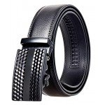 QISHI YUHUA Belt Men's Leather Ratchet Belt