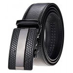 QISHI YUHUA Belt Men's Leather Ratchet Belt