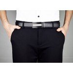 QISHI YUHUA Belt Men's Leather Ratchet Belt