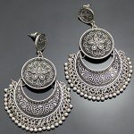 Q&Q Fashion Ethnic Bali Jhumka Jhumki Gold Brocade Lotus Mexico Gypsy Dangle Earrings