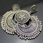 Q&Q Fashion Ethnic Bali Jhumka Jhumki Gold Brocade Lotus Mexico Gypsy Dangle Earrings