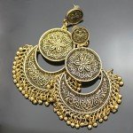 Q&Q Fashion Ethnic Bali Jhumka Jhumki Gold Brocade Lotus Mexico Gypsy Dangle Earrings