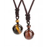 REVOLIA 2-3 Pcs Tiger Eyes Beads Necklace for Men Women Natural Stone Pendant Adjustable