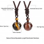 REVOLIA 2-3 Pcs Tiger Eyes Beads Necklace for Men Women Natural Stone Pendant Adjustable