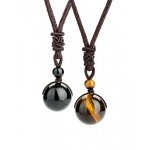 REVOLIA 2-3 Pcs Tiger Eyes Beads Necklace for Men Women Natural Stone Pendant Adjustable