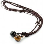 REVOLIA 2-3 Pcs Tiger Eyes Beads Necklace for Men Women Natural Stone Pendant Adjustable