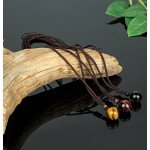 REVOLIA 2-3 Pcs Tiger Eyes Beads Necklace for Men Women Natural Stone Pendant Adjustable