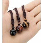 REVOLIA 2-3 Pcs Tiger Eyes Beads Necklace for Men Women Natural Stone Pendant Adjustable