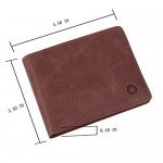 RFID Blocking Cowhide Leather Wallet for Men with 2 ID Windows